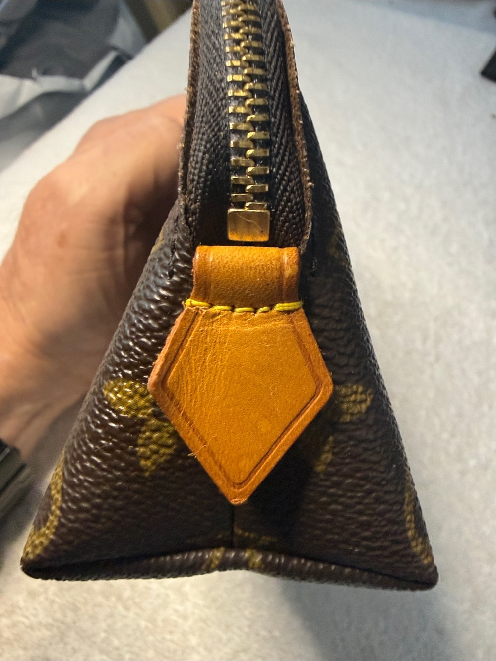 Louis Vuitton Brown and Gold Monogram Cosmetic Pouch - Picture 5 of 11